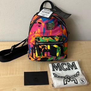 MCM Stark Colorful Abstract Print Mini Nylon Crossbody/Shoulder Bag w/Dust Bag